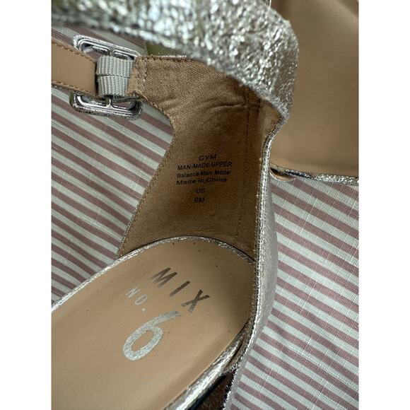 Mix No. 6 Women's Silver Strappy Block Heels Size 9M Party Shoes - Picture 5 of 8